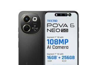 Tecno Pova 6 Neo 5G smartphone with 108MP dual camera and 120Hz HD+ display